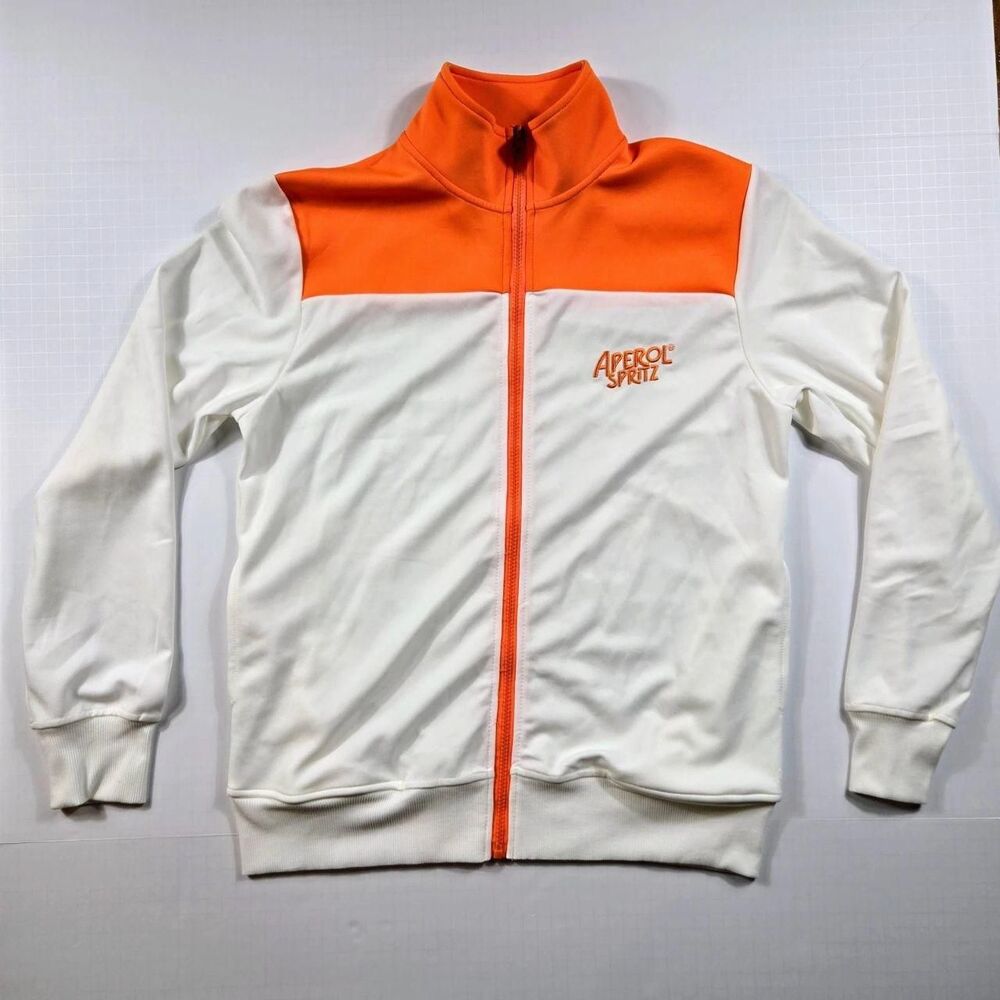 Aperol Spritz Track Jacket White Orange Embroidered Logo Unisex Medium Eurocore